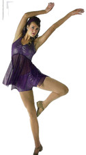 Adult XL Purple Sparkle Lyrical Dance Dress Costume