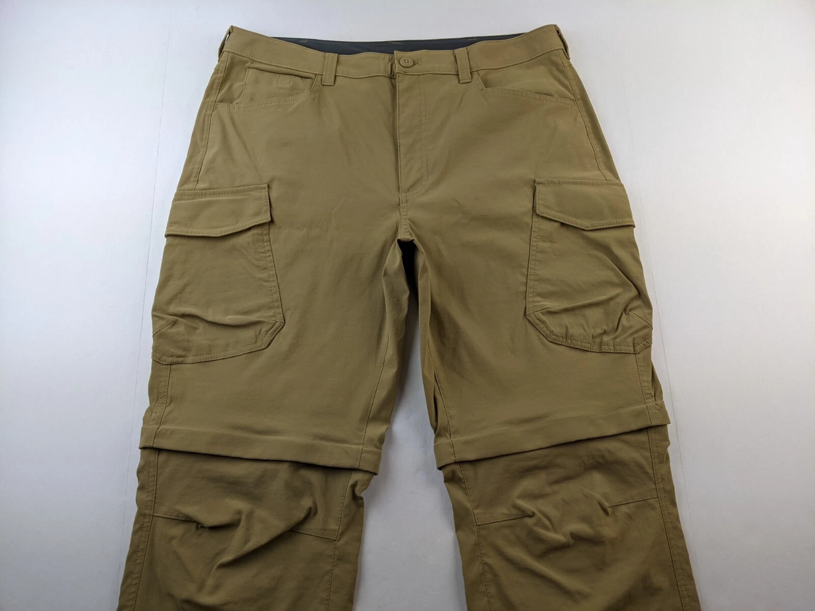 Eddie Bauer Convertible Cargo Performance Pant Short Men 36 Tan Brown (38 X 29)