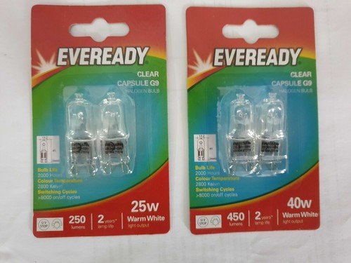 10 x Eveready G9 25W | 40W Halogenlampen Lampen lange Lebensdauer WARMWEISS - Bild 2 von 4