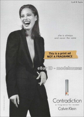 vintage CALVIN KLEIN Fragrances 1-Page PRINT AD 1997 1998 CHRISTY