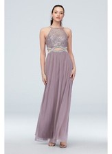 SPEECHLESS  high-neck lace and jersey gown with cutout waist size 11 NEW