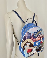 Braccialini Zaino Borsa Blu Ecopelle Cartolina B12798 "Sydney"