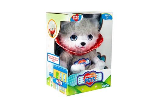Urgent Care Pets - Talking Interactive Toy Pet Gray Husky Puppy with Cone - Incl - Picture 2 of 7