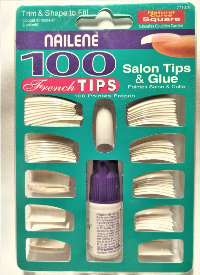 4 Paquetes de Kits de Uñas Curvas Naturales Pegamento Nailene Puntas Francesas 420 UÑAS EN TOTAL Foto 2 de 4