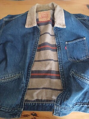 Levis 71507 04 Jeansjacke Xl Mittelblau Reißverschluss Cotton Gefüttert Vintage