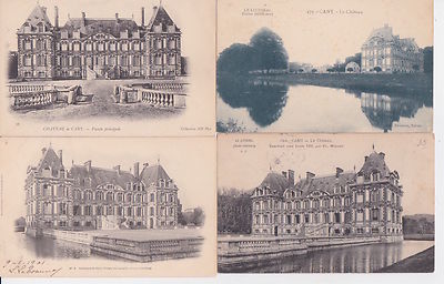 Lot 4 cartes postales anciennes CANY le château