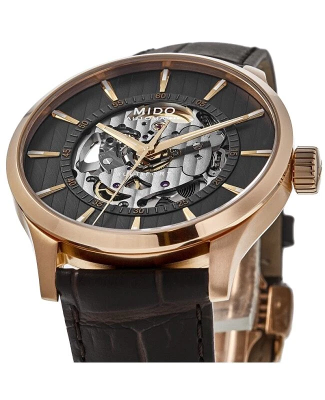 New Mido Multifort Skeleton Vertigo Anthracite Men