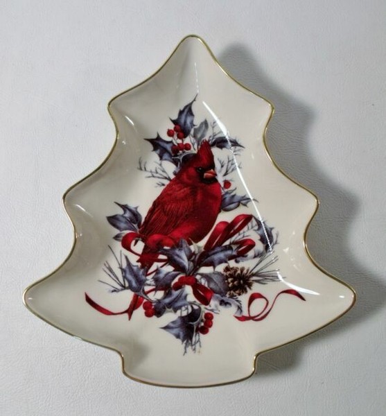 Lenox Winter Greetings Christmas Tree Cardinal Candy Dish Holiday for sale online eBay