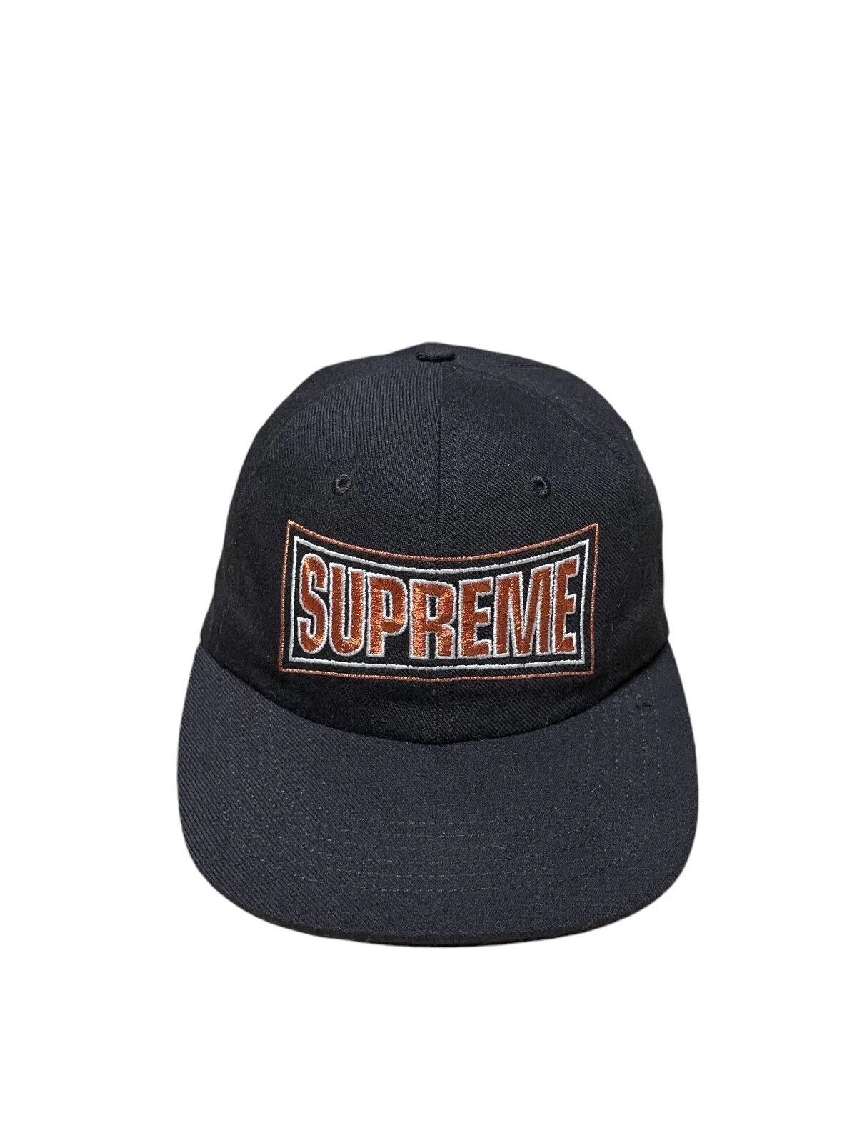 Supreme Metallic Arc 6 panel Baseball Hat Men OS Black Embroidered Logo Cap SS18