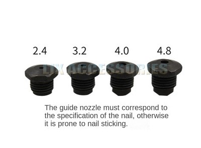 10pcs Pneumatic pull nail gu guide nozzle 2.4 3.2 4.0 4.8 6.4MM M10 teeth