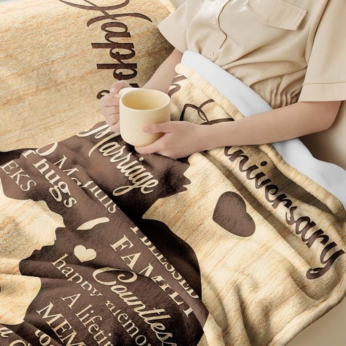 15 Year Anniversary Wedding Gifts for Her Him Blanket,15Th Anniversary - Picture 3 of 3