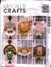 2655 Vintage McCalls SEWING Pattern Holiday Decoration Straw Hat Wreath Bears
