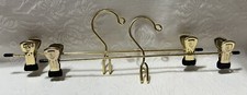  2 Vtg. Fuller Brush Co.-Gold Metal Clip  Hook Clothes Hangers