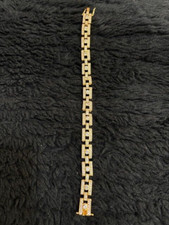 14K Placcato Oro Giallo Argento Uomo Braccialetto Tennis Diamanti Finti 5 Carato