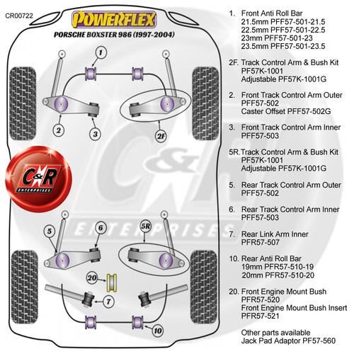 Powerflex Rueda Montaje Guía Pin para Porsche 986 Boxster 1997-2004 PF99-514-15 - Imagen 2 de 15