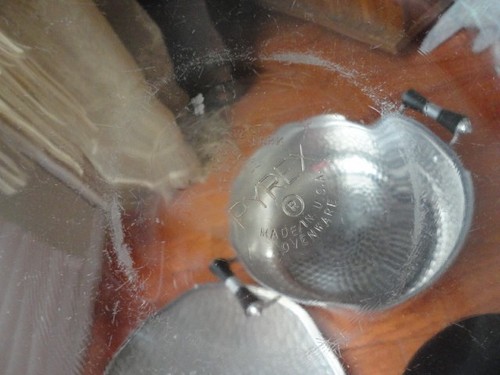Spanien gehämmerter Aluminium Glaseinsatz bedeckt Kasserolle 3 Stück Vintage - Bild 5 von 12