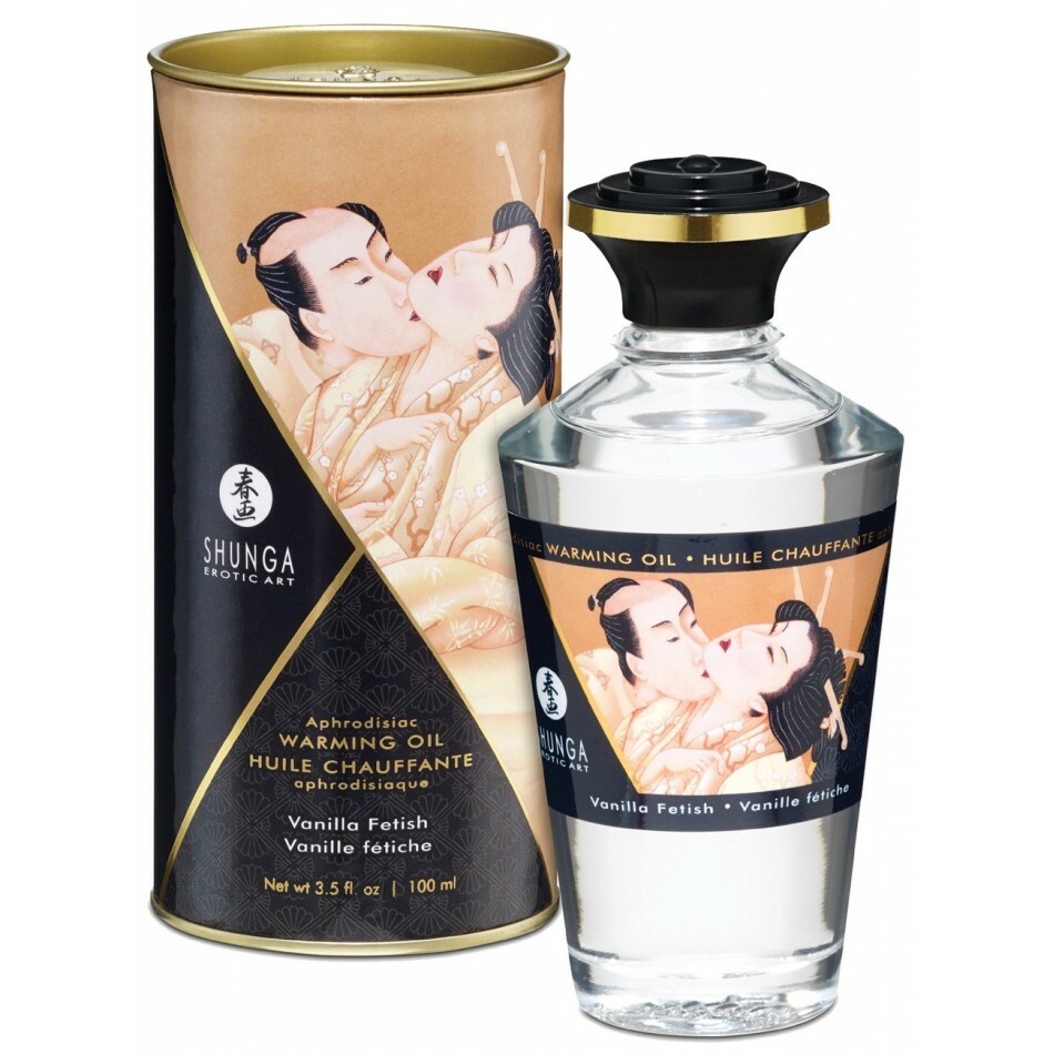 Gel de massage Shunga Vanille Fétiche 100 ml, huile chauffante pour le corps