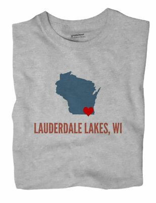 Lauderdale Lakes Wisconsin WI T-Shirt HEART