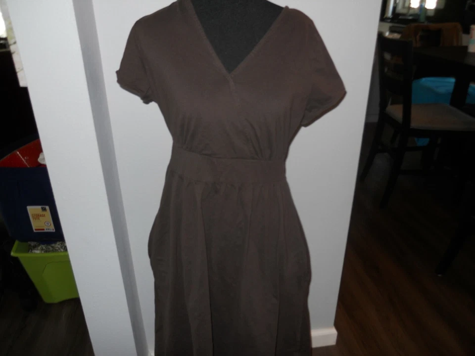 EDICIONES BÁSICAS Para Mujer Vestidos Medianos Informales Algodón Mangas Cortas Foto 2 de 3