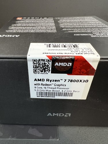 AMD Ryzen 7 7800X3D 4.2GHz 8 Core 16 Thread Gaming Desktop Processor New Sealed - Afbeelding 4 van 4