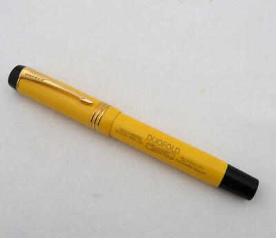 Parker Mandarin Yellow Duofold Fountain Pen Gold 18 KT 750 Limited