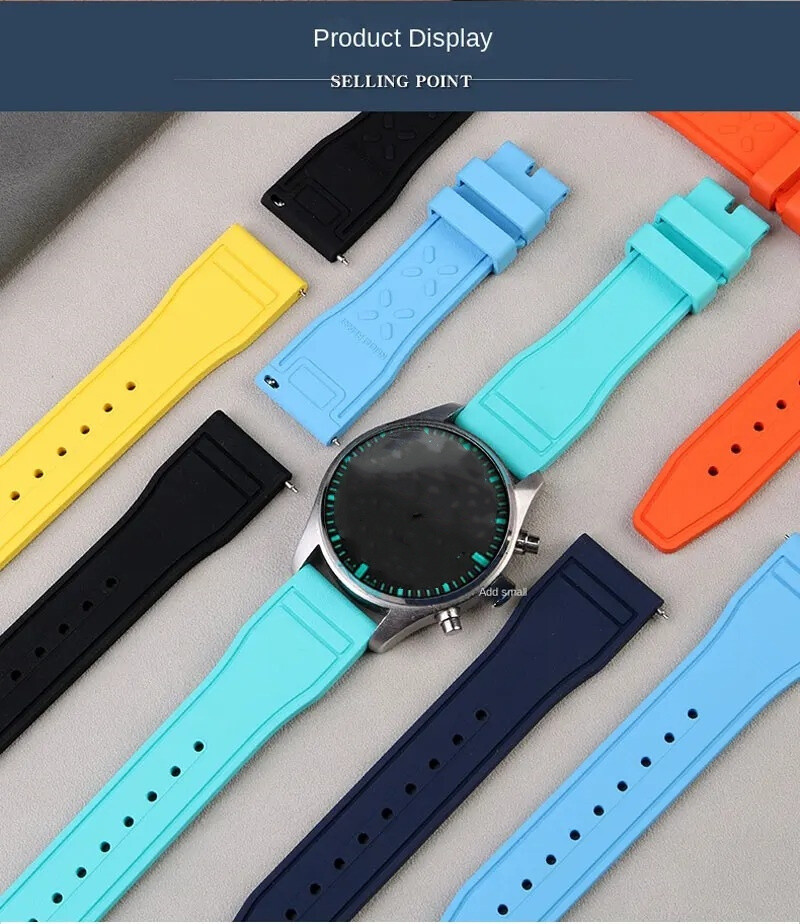 For IWC Big Pilot's Watches 20MM Quick Release Fluorine Rubber Watchband