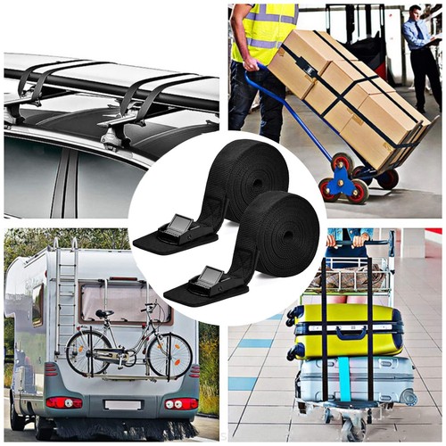 4 Pcs Spanngurte Verstellbare Zurrgurt mit Klemmschloss Schwarz Befestigungsr... - Bild 5 von 7