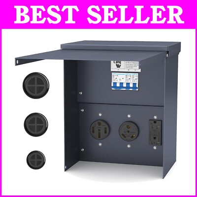 Thicker Prewired Temporary Power Outlet Panel with UL Listed 20/30/50 Amps~-
