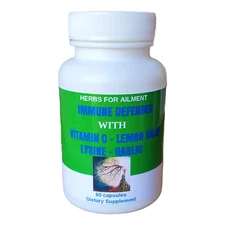All Natural Organic Immune Support Supplement-Vitality-Cold Flu HSV Shingles 60