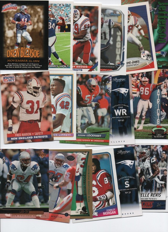 NEW ENGLAND PATRIOTS FOOTBALL CARDS – NAME YOUR NUMBER OF CARDS LOT - FREE SHIP