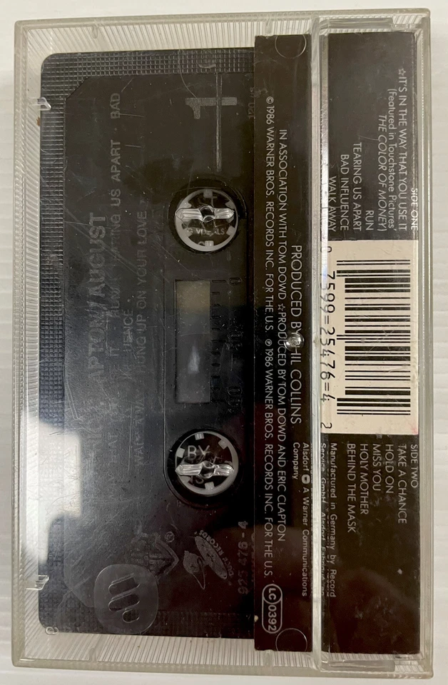 Eric Clapton August Music Cassette Tape 925 476-4 Warner Brothers 1986 Original - Image 2 of 4