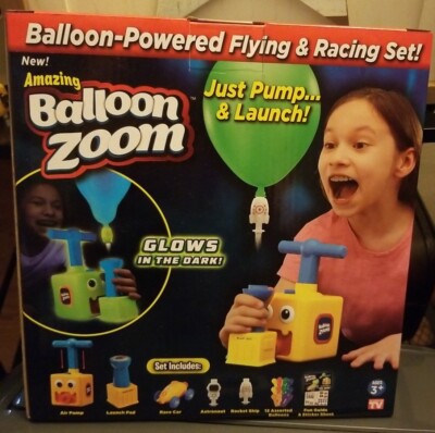 Balloon Zoom As Seen On TV Balloon-Powered Flying & Racing GLOW IN DARK! NEW!