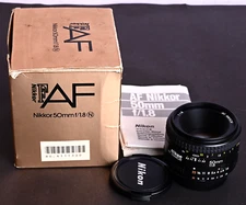 Nikon AF Nikkor 50mm f/1.8N CRC Lens c/w Box, Manuals - Mint In Box! #4111330