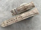 20mm/16mm Offwhite Alligator Crocodile Print Leather Watch Strap Band