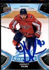 Garrett Pilon Signed Auto 2021-22 Upper Deck MVP Rookie card Washington Capitals. rookie card picture