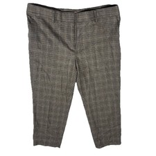 Talbots Pants Womens 16W Luxe Wool Blend Slim Ankle Pants Plaid Career NWT N2