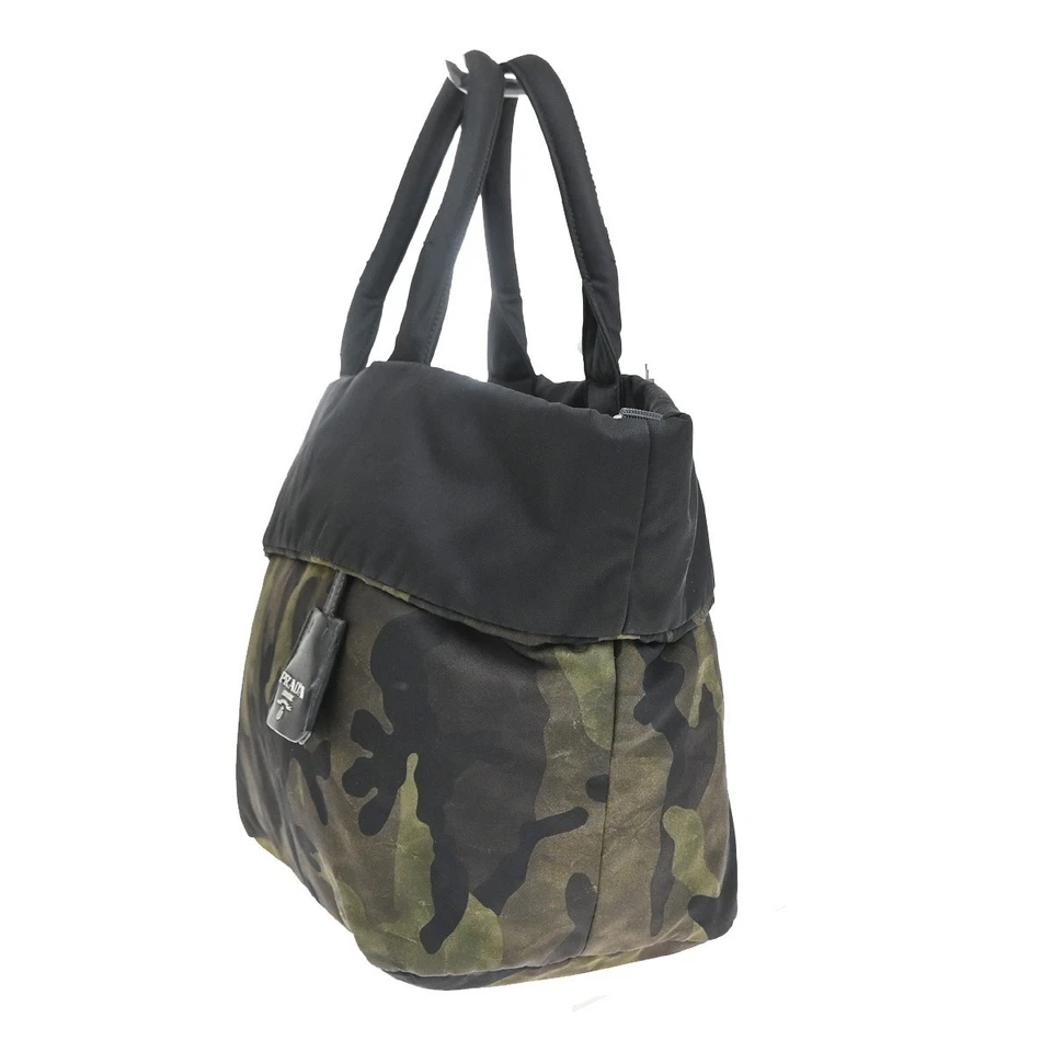 PRADA Logo Reversible Tessuto Hand Bag Nylon Leather Camouflage Black 35EF400 - Image 2 of 4