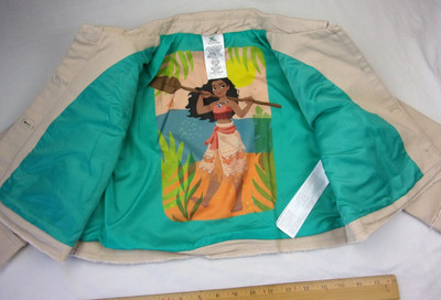 MOANA Disney sz. 5/6 kids canvas lined half jacket NWT Originally 59.99