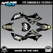 Graphics Kit for Kawasaki KLX110 KLX110R/RL (2010-2024) Rebel Series - Gold