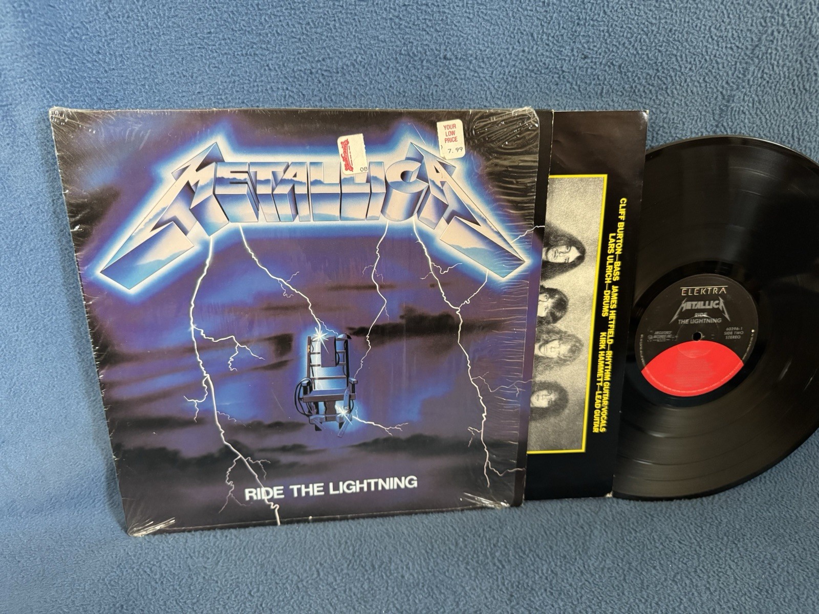 METALLICA Ride The Lightning 1984 MEGAFORCE ELEKTRA Vinyl LP Shrink Insert