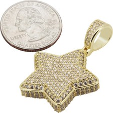 14k Yellow/White Gold Plated AAA Cubic Zirconia Star Pendant