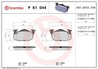 Brembo Bremsbelagsatz, Scheibenbremse P 61 044
