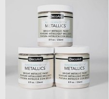3 pack 24oz DecoArt Americana Decor Metallics Craft Paint Pearl 8 oz ADMTL01