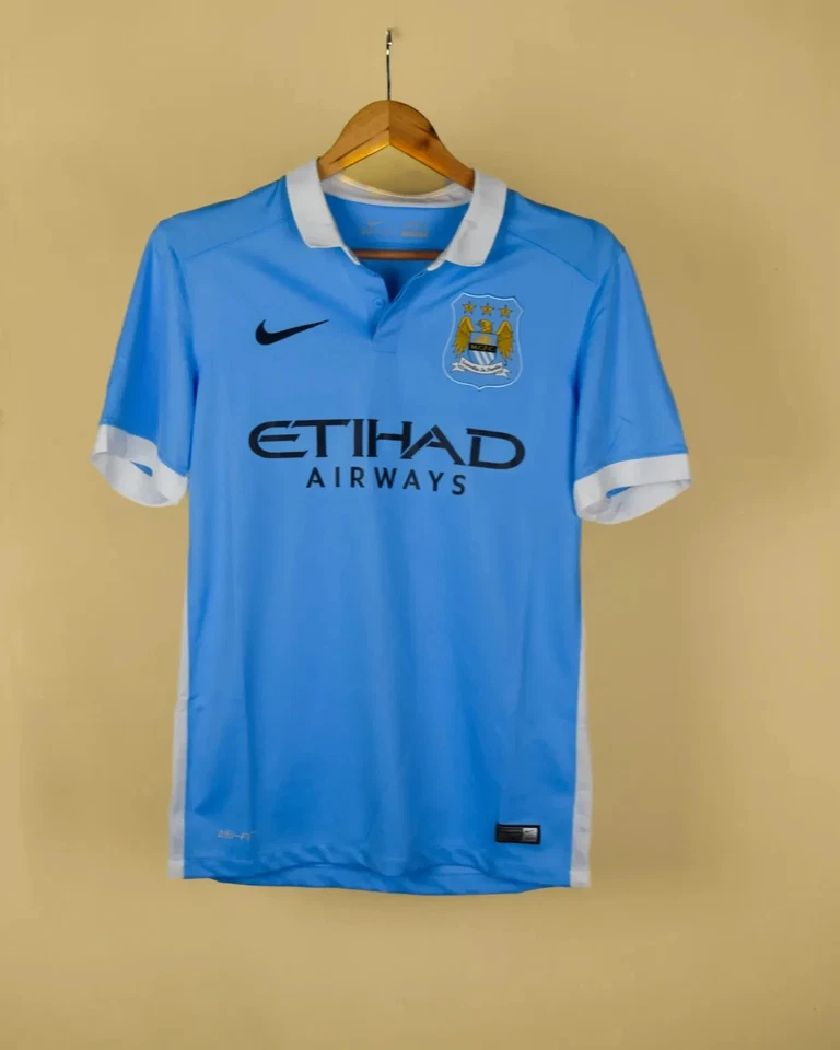 AUTÉNTICA CAMISETA DE FÚTBOL 2015 Man City Home David Silva #21 - vintage talla S Foto 4 de 4