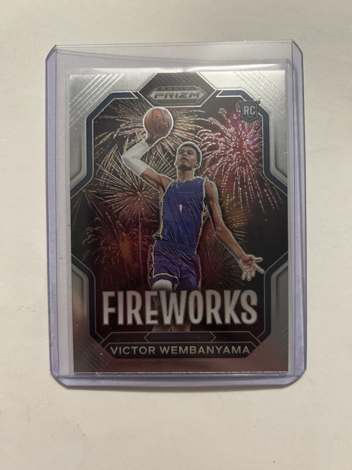 2023-24 Panini Prizm Draft Picks - Fireworks Victor Wembanyama #1 Silver Prizm