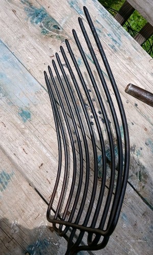 Antique 10 Tine Farming Pitchfork Of Early 20th-century 4 Straw Hay Manure Silag - Picture 4 of 19