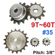 35 Chain Drive Sprocket 9T-60T Pitch 3/8" 9.525mm For 35 06B Roller Chain