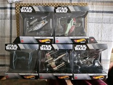 Star Wars Hot Wheels Starship Select Lot 1-5 X-Wing, Tie, Boba Fett, Razor, Jedi