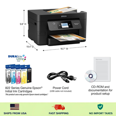 #ad Epson WorkForce Pro WF 3820 Wireless Color Inkjet Printer NEW $129.00