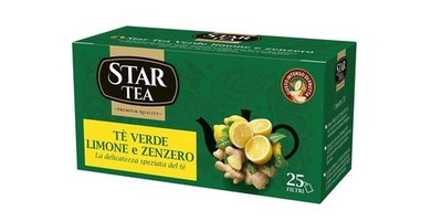 6x Star The Limone Tè Tea Green Box Tee 25 Beutel 42,5g Ingwer Und Zitronentee